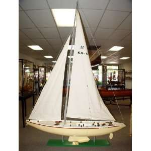   II Americas Cup Wooden Sailboat Model 80 Inches: Toys & Games