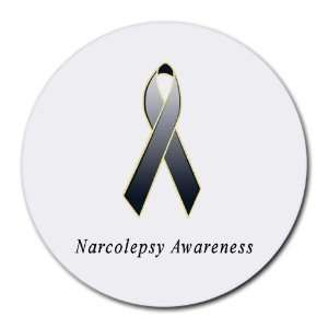  Narcolepsy Awareness Ribbon Round Mouse Pad: Office 