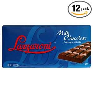 Lazzaroni Milk Chocolate Bar, 3.17 Ounce Bars (Pack of 12)  