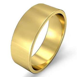 1g 8.5z Men Wedding Band Flat Ring 7mm Gold Yellow 18k  