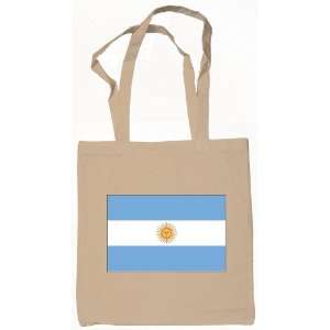 Argentina Flag Canvas Tote Bag Natural