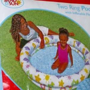    Inflatable Vinyl Kids Two Ring Swimming Splash Pool: Toys & Games