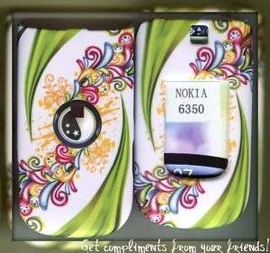 Nokia 6350 AT&T 3G rubberized cover case Floiwer Green  