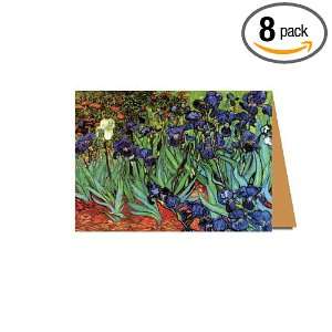   Van Goghs Irises Luxury Greeting Card 5 x 7 Linen Paper Made in USA