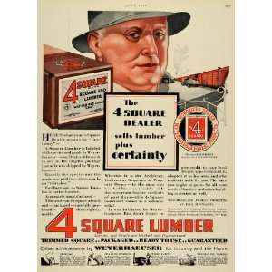 1929 Ad 4 Square Lumber Weyerhaeuser Forest Products St Paul Minnesota 