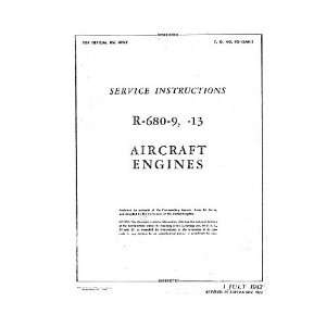   680  9  13 Aircraft Engine Service Manual: Lycoming R 680: Books
