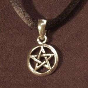 Silver Pentagram Pendant Wiccan Pagan Pentacle Gothic  