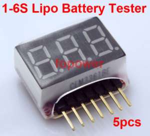 5xRC 1 6S Lipo Battery Voltage Indicator Checker Tester  