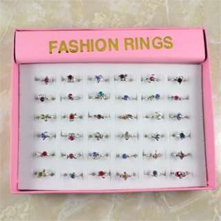 Wholesale Lot 40pcs White Gold Plated Cute Kid s Party Crystal 