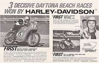 1963 Harley Davidson Motorcycle Ad Wins Daytona Beach  