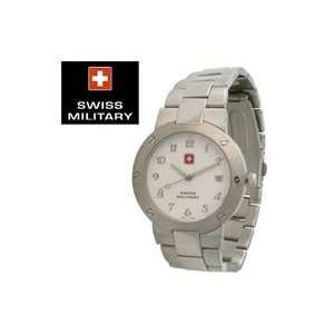 Swiss Military Mens Watch   Stainless Steel with White Dial and Date 