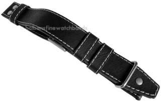 20mm Di Modell TORNADO Brown Black Leather Pilot Flieger Watch Band 