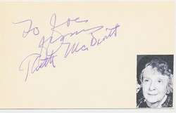 SIGNED: Deceased Actress Ruth McDevitt Autograph  