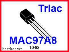 10 x MAC97A8 Philips Triac Thyristor bi directional 600V 0.6A