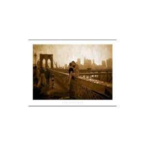  Les Amoureux De Brooklyn Bridge Poster Print