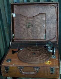 Vintage Birch 78rpm Gramophone Portable Phonograph Turntable Boetsch 