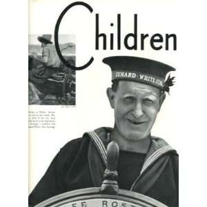  1930s Cunard White Star Children of the Sea 2 Page Ad 