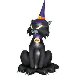 y61032 Airblown Inflatable 7ft Halloween Animated Cat  