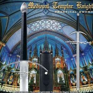   Practical Medieval Templar Knight Sword w/ Shealth: Sports & Outdoors