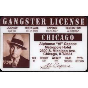  Al Capone gangsters license.