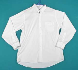 Geoffrey Beene White Cotton Dress Shirt Size 17  