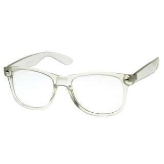   Translucent Crystal Frame Clear Lens Wayfarer Glasses 8050 NEW  
