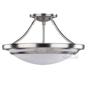   semi flush ceiling light in brushed pewter with alaba