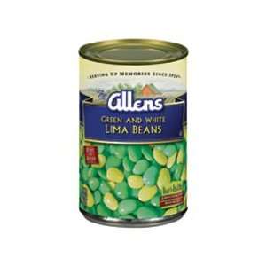Allens Naturally, Green & White Lima Bean, Can, 12/15 Oz  