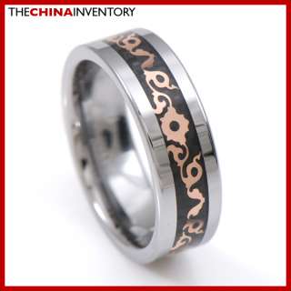 8MM SIZE 12 MENS TUNGSTEN CARBIDE RING WITH CARBON FIBER R4103  
