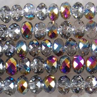 K122 8x5 35Pcs AB Clear Faceted Crystal Loose Beads  
