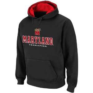 Maryland Terrapins Black Sentinel Pullover Hoodie Sweatshirt (Large)