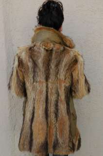 Vtg CHuBBy ShaGGy RED FOX Fur Coat w/ Leather Princess Coat  