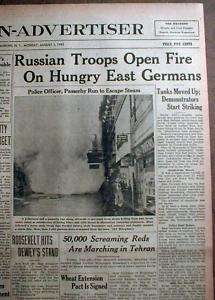 16 1953 newspapers EAST GERMANY UPRISING against RUSSIA  