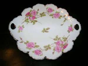   ROSENTHAL Cake Tray Pastry Handles ROSES Shabby Cottage Chic 1800s