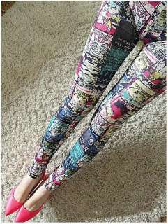 Ladys Punk Funky Sexy Leggings Stretchy Tight Pencil Skinny Pants 