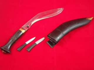 Custom Made Kukri KNife 10 inch blade two smaller knives Afghanistan 