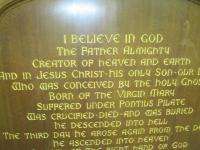 Old Large Catholic Church Apostles Creed? Wall Plaque  