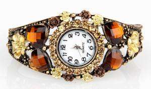   Protective color Swarovski Crystal bracelets Tibetan silver watch A62