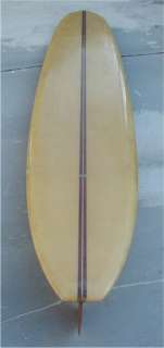 Rare Vintage 1962 63 Wardy Surfboard Reverse Wood Fin T Band Redwood 