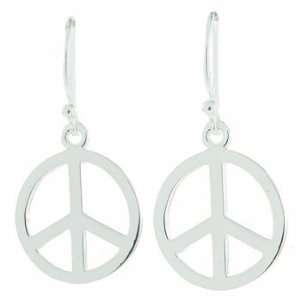  Sterling Silver Peace Sign Earrings: Jewelry