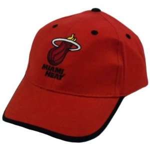  HAT CAP MIAMI HEAT NBA BASKETBALL WHITE HOT VELCRO RED 