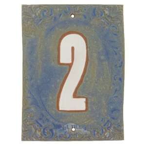   house numbers   #2 in blue fog & marshmallow