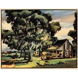  1939 Print Allen Saalburg Sharecropper Shack House TX 