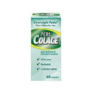  Peri Colace Laxative Plus Stool Softener Tablets 60 