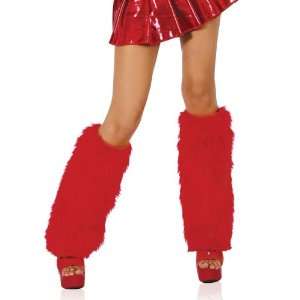  Rosy Red Faux Fur Leg Warmers 