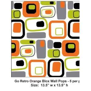   Brewster Wall Pops Blocks Go Retro Orange WPB90246: Home Improvement