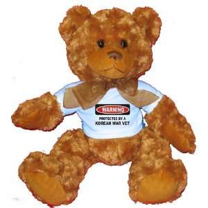  PROTECTED BY A KOREAN WAR VET Plush Teddy Bear with BLUE T 