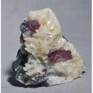  Cinnabar on Dolomite Matrix Natural Crystal Specimen 