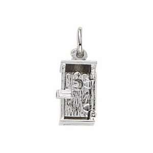  Rembrandt Charms Outhouse Charm, 14K White Gold: Jewelry