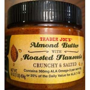 Trader Joes Almond Butter with Roasted Flaxseeds:  Grocery 